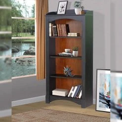 Hawksbury 63.2 in. Antique Black 4-Shelf Standard Bookcase by SAINT BIRCH 13 Hawksbury 63.2 in. Antique Black 4-Shelf Standard Bookcase by SAINT BIRCH -Basicwise Online Shop antique black saint birch bookcases bookshelves sbgm3001bkmb 31 1000