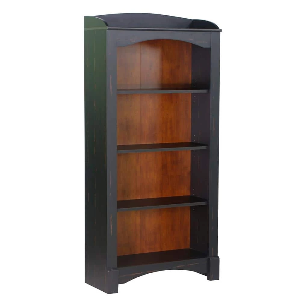 Hawksbury 63.2 in. Antique Black 4-Shelf Standard Bookcase by SAINT BIRCH 1 Hawksbury 63.2 in. Antique Black 4-Shelf Standard Bookcase by SAINT BIRCH