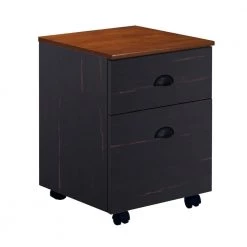 Hawksbury Antique Black File Cabinet With Caster Wheels by SAINT BIRCH