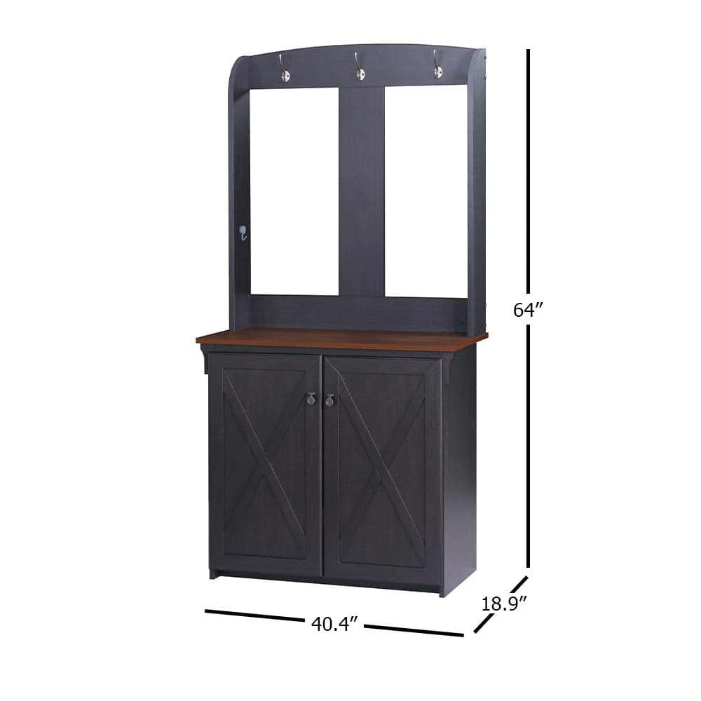 Hawksbury Antique Black Hall Trees With Cabinet by SAINT BIRCH 6 Hawksbury Antique Black Hall Trees With Cabinet by SAINT BIRCH - Image 6