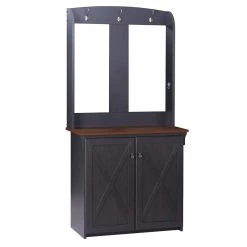 Hawksbury Antique Black Hall Trees With Cabinet by SAINT BIRCH