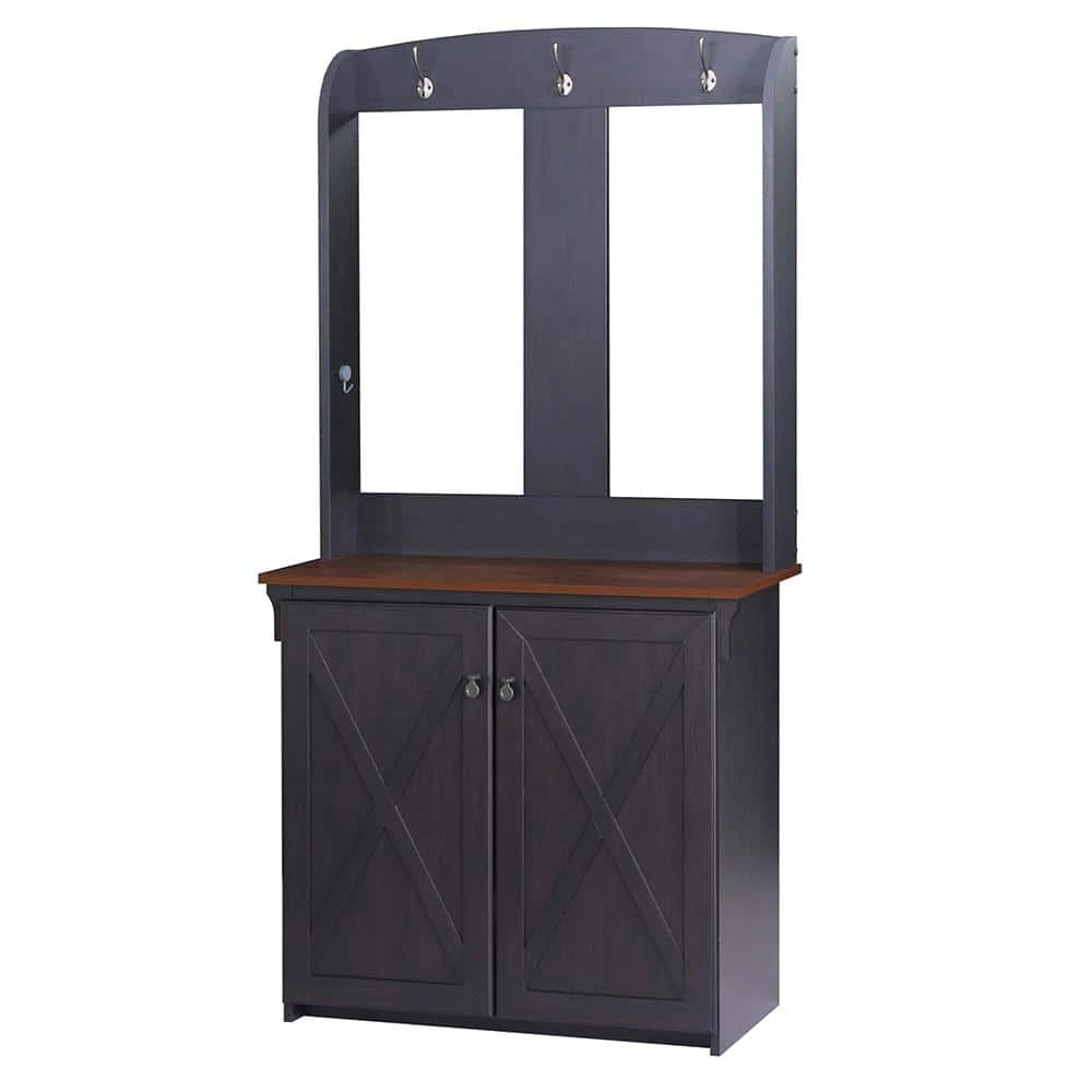 Hawksbury Antique Black Hall Trees With Cabinet by SAINT BIRCH 2 Hawksbury Antique Black Hall Trees With Cabinet by SAINT BIRCH - Image 2