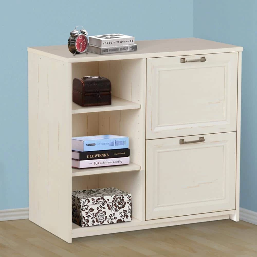 Salisbury 2-Door Antique White File Cabinet by SAINT BIRCH 2 Salisbury 2-Door Antique White File Cabinet by SAINT BIRCH - Image 2