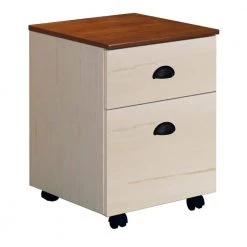Hawksbury Antique White File Cabinet With Caster Wheels by SAINT BIRCH