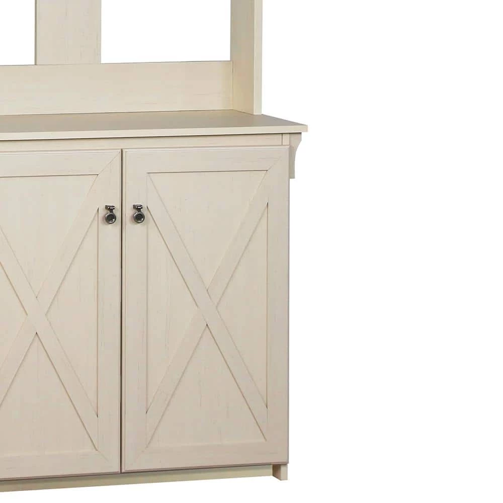 Hawksbury Antique White Hall Trees With Cabinet by SAINT BIRCH 4 Hawksbury Antique White Hall Trees With Cabinet by SAINT BIRCH - Image 4