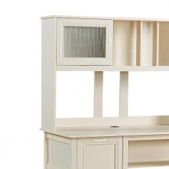 Ansel 47.24 in. Rectangular Antique White 1-Drawer Writing Desk With Hutch by SAINT BIRCH -Basicwise Online Shop antique white saint birch writing desks sban1118hdaw c3 1000