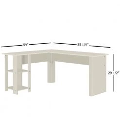 Phoeby 59 in. Antique White Wood Writing Desks by SAINT BIRCH -Basicwise Online Shop antique white saint birch writing desks sbph1018ldaw 1f 1000