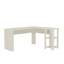 Phoeby 59 in. Antique White Wood Writing Desks by SAINT BIRCH