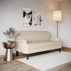 Liz Sofa Collection 31.3 in. Square Arm Polyester Modern Straight Sofa in Beige by Lifestyle Solutions 7 Liz Sofa Collection 31.3 in. Square Arm Polyester Modern Straight Sofa in Beige by Lifestyle Solutions -Basicwise Online Shop beige lifestyle solutions sofas couches lslizs3pu2022 31 1000