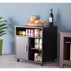 Storage Printer Black Kitchen Storage Stand with Casters by Basicwise -Basicwise Online Shop black basicwise file cabinets qi003556 b 76 1000
