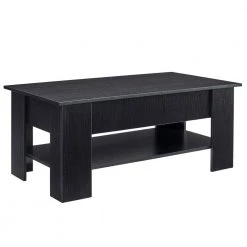 Carla 44 in. Black Large Rectangle Wood Coffee Table with Lift Top by Lifestyle Solutions