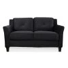 Harvard 31.5 in. Black Microfiber 2-Seater Loveseat with Flared Arms by Lifestyle Solutions