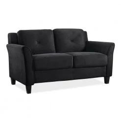 Harvard 31.5 in. Black Microfiber 2-Seater Loveseat with Flared Arms by Lifestyle Solutions 8 Harvard 31.5 in. Black Microfiber 2-Seater Loveseat with Flared Arms by Lifestyle Solutions -Basicwise Online Shop black lifestyle solutions loveseats cchrfks2m26bkva fa 1000