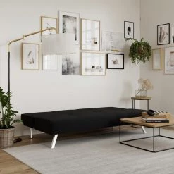 Serta Aisha Black Convertible Sofa, Futon/Sleeper by Lifestyle Solutions -Basicwise Online Shop black lifestyle solutions sofa beds scsops3lu2001 4f 1000