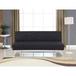 Serta Aisha Black Convertible Sofa, Futon/Sleeper by Lifestyle Solutions -Basicwise Online Shop black lifestyle solutions sofa beds scsops3lu2001 77 1000