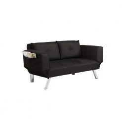 Serta Casual Black Convertible Chaya Sofa by Lifestyle Solutions -Basicwise Online Shop black lifestyle solutions sofas couches sc mlcpu2001 c3 1000