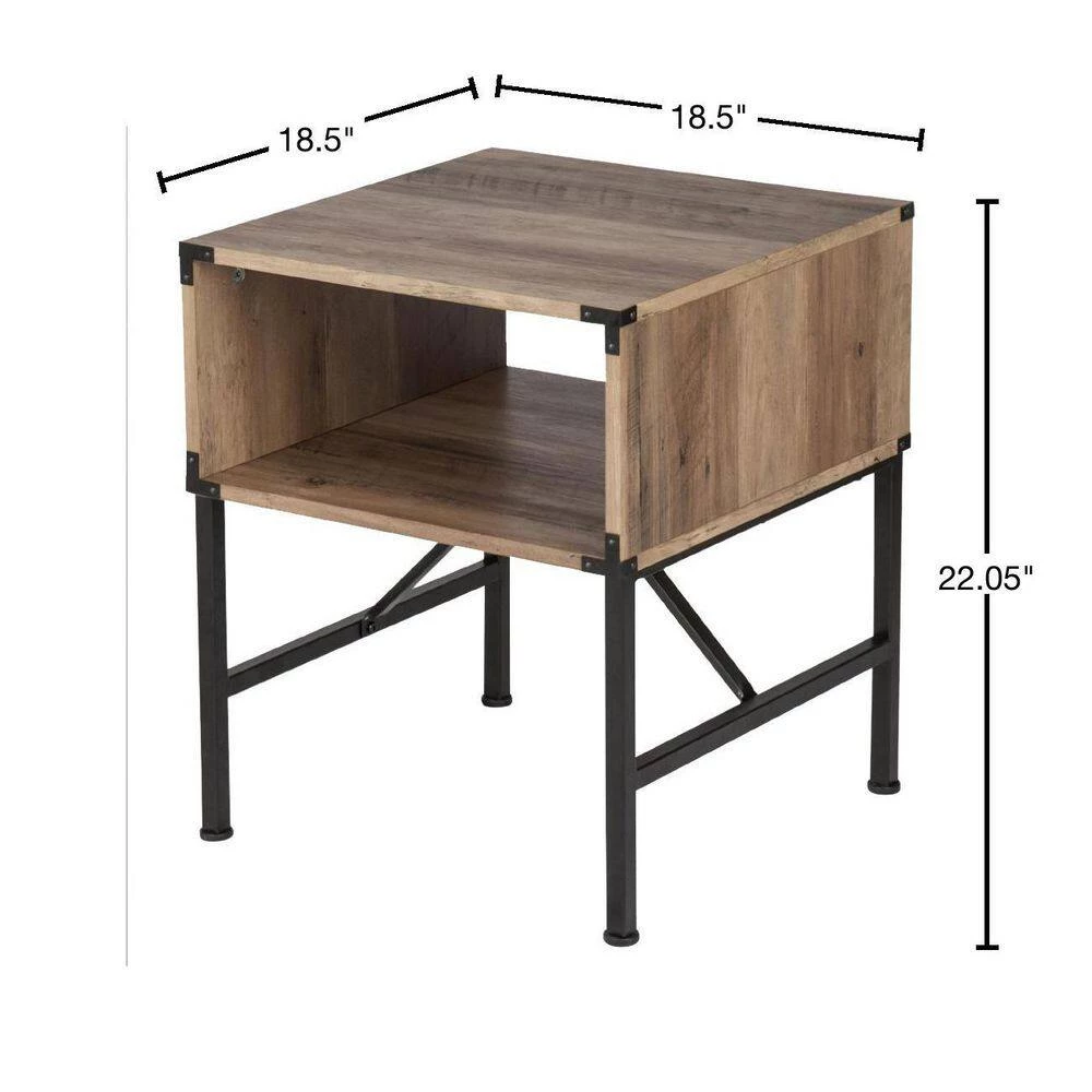 Cambridge 18.5 in. Black Square Wood End Table (Set of 2) by SAINT BIRCH 3 Cambridge 18.5 in. Black Square Wood End Table (Set of 2) by SAINT BIRCH - Image 3
