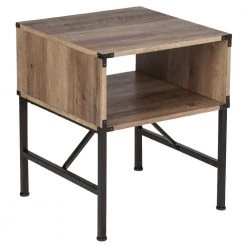 Cambridge 18.5 in. Black Square Wood End Table (Set of 2) by SAINT BIRCH