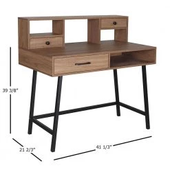 Pinning 41.34 in. Black Wood Writing Desk with Hutch by SAINT BIRCH -Basicwise Online Shop black saint birch writing desks sbjt2075wtob 1f 1000