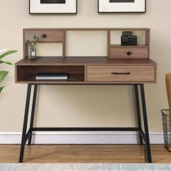 Pinning 41.34 in. Black Wood Writing Desk with Hutch by SAINT BIRCH -Basicwise Online Shop black saint birch writing desks sbjt2075wtob 31 1000