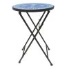 Lori 14 in. Blue 22 in. Round Tile End Table by SAINT BIRCH
