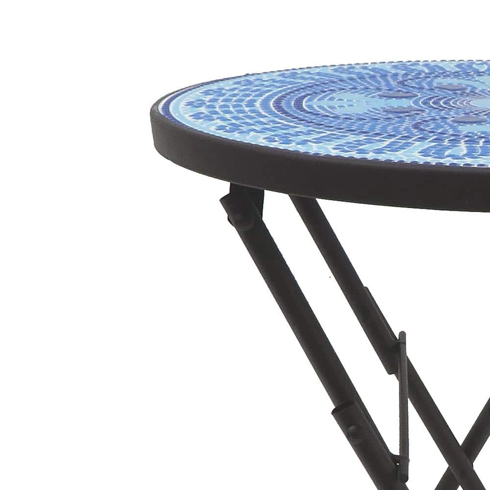 Lori 14 in. Blue 22 in. Round Tile End Table by SAINT BIRCH 4 Lori 14 in. Blue 22 in. Round Tile End Table by SAINT BIRCH - Image 4