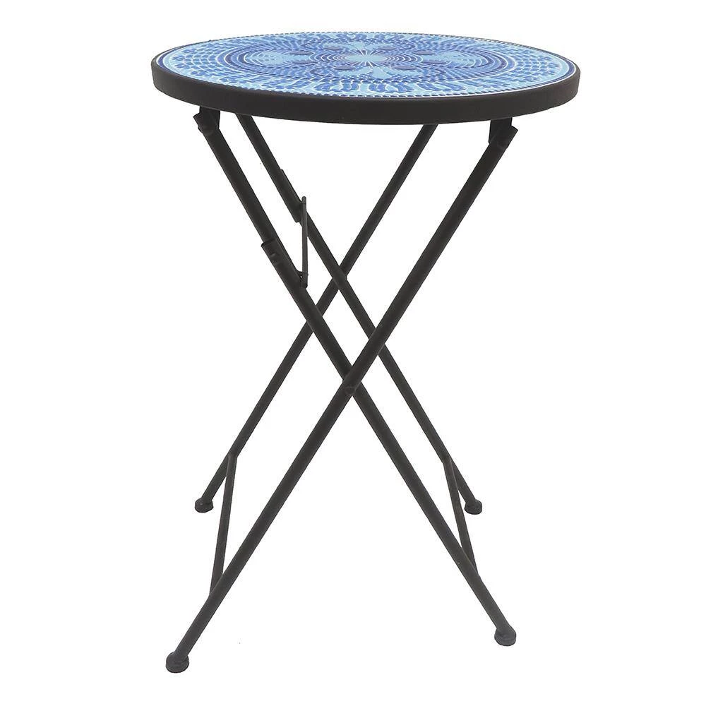 Lori 14 in. Blue 22 in. Round Tile End Table by SAINT BIRCH 2 Lori 14 in. Blue 22 in. Round Tile End Table by SAINT BIRCH - Image 2