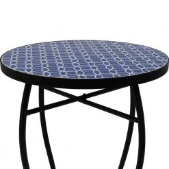Lori 14 in. Blue 21 in. Round Tile End Table by SAINT BIRCH 10 Lori 14 in. Blue 21 in. Round Tile End Table by SAINT BIRCH -Basicwise Online Shop blue saint birch end side tables sbshomt005 4f 1000