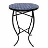 Lori 14 in. Blue 21 in. Round Tile End Table by SAINT BIRCH
