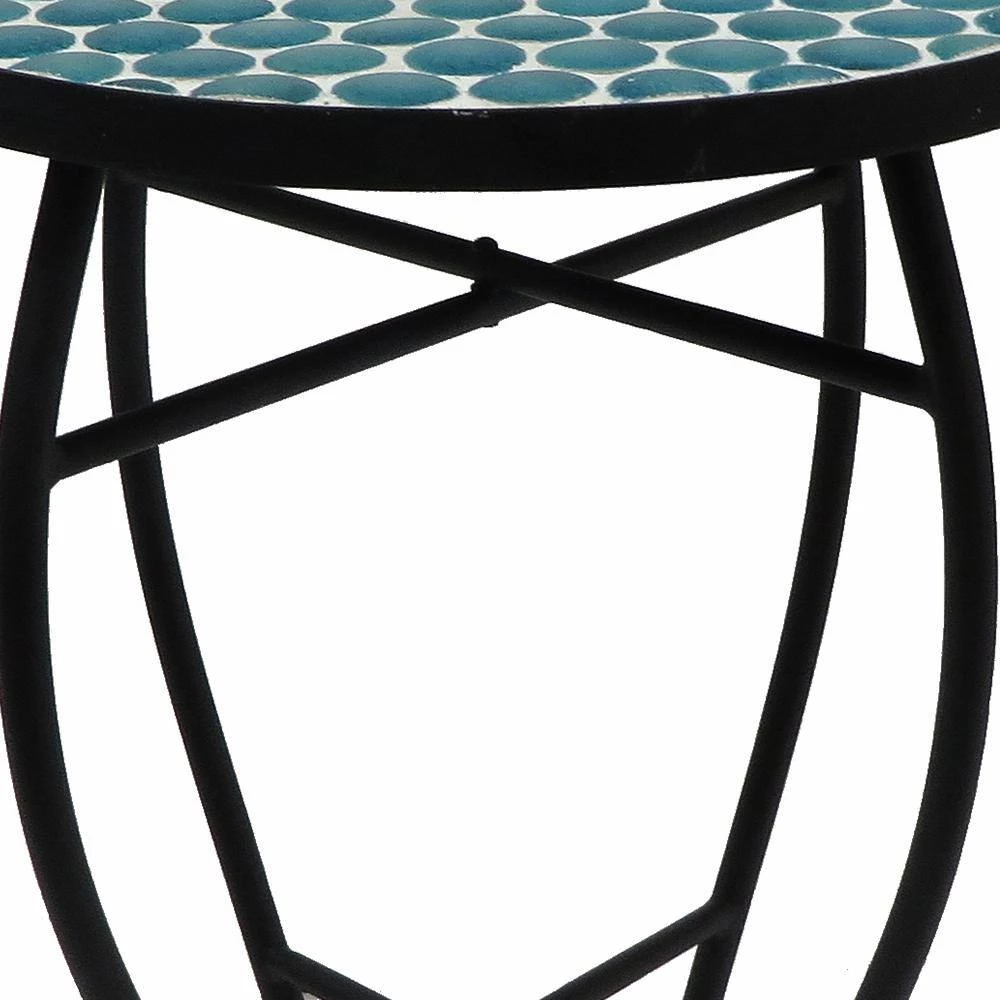 Lori 14 in. Blue 21 in. Round Tile End Table by SAINT BIRCH 7 Lori 14 in. Blue 21 in. Round Tile End Table by SAINT BIRCH - Image 7