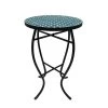 Lori 14 in. Blue 21 in. Round Tile End Table by SAINT BIRCH