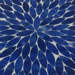 Lori 14 in. Blue 21 in. Round Tile End Table by SAINT BIRCH -Basicwise Online Shop blue saint birch end side tables sbshomt012 1f 1000