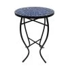 Lori 14 in. Blue 21 in. Round Tile End Table by SAINT BIRCH