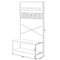 Vintage Brown Coat Rack Hall Tree with Storage for Entryway with 10-Hooks and Storage by Basicwise 13 Vintage Brown Coat Rack Hall Tree with Storage for Entryway with 10-Hooks and Storage by Basicwise -Basicwise Online Shop brown basicwise coat racks qi004377 76 1000