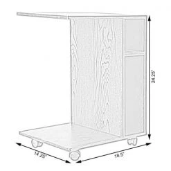 Modern Brown Sofa Side Table with Shelves and Casters by Basicwise -Basicwise Online Shop brown basicwise end side tables qi003550 b fa 1000