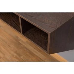 36 in. Rectangular Brown Floating Desk with Shelves by Basicwise -Basicwise Online Shop brown desk basicwise floating desks qi003675b 44 1000