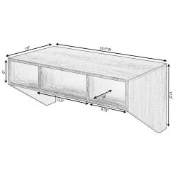 36 in. Rectangular Brown Floating Desk with Shelves by Basicwise -Basicwise Online Shop brown desk basicwise floating desks qi003675b fa 1000