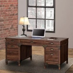 Hanson 63 in. Brown Wood Executive Desk by SAINT BIRCH -Basicwise Online Shop brown saint birch executive desks sblg1205edwn 31 1000
