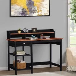 Finley 47.24 in. Brown Writing Desk by SAINT BIRCH -Basicwise Online Shop brown saint birch writing desks sbfl1614hdtb 31 1000