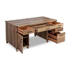 Cambridge 59 in. Brown Wood Pedestal Desk by SAINT BIRCH 9 Cambridge 59 in. Brown Wood Pedestal Desk by SAINT BIRCH -Basicwise Online Shop brown saint birch writing desks sbof1601pdro 77 1000