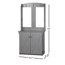 Hawksbury Cape Code Gray Hall Trees With Cabinet by SAINT BIRCH -Basicwise Online Shop cape code gray saint birch hall trees sbgm8620htcg 44 1000