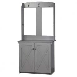 Hawksbury Cape Code Gray Hall Trees With Cabinet by SAINT BIRCH