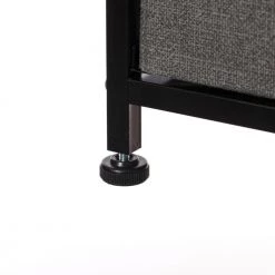 Charcoal Gray 5-Fabric Storage Drawer Unit, Wooden Top Dresser Tower, 2-Sizes Bins by Basicwise -Basicwise Online Shop charcoal gray basicwise accent cabinets qi004114 gy fa 1000