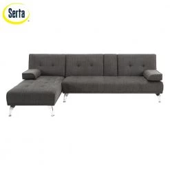 Marcia Charcoal 3 Seater Flip Sectional by Lifestyle Solutions