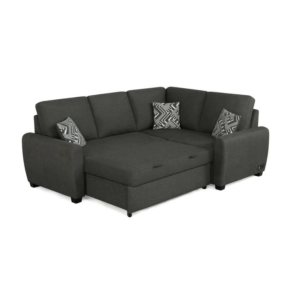 Serta 2-Piece Charcoal Fabric Bali Multifunctional Sectional Sofa with USB and Power by Lifestyle Solutions 7 Serta 2-Piece Charcoal Fabric Bali Multifunctional Sectional Sofa with USB and Power by Lifestyle Solutions - Image 7
