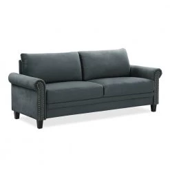 Ashford 31.9 in. Charcoal Microfiber 3-Seater Tuxedo Sofa with Nailheads by Lifestyle Solutions 10 Ashford 31.9 in. Charcoal Microfiber 3-Seater Tuxedo Sofa with Nailheads by Lifestyle Solutions -Basicwise Online Shop charcoal lifestyle solutions sofas couches ashford collection sofa c3 1000