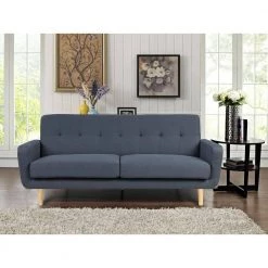 Ray Collection 31.9 Gray in Straight Arm Polyester Modern Straight Sofa by Lifestyle Solutions -Basicwise Online Shop charcoal lifestyle solutions sofas couches lsrmns3mu2312 31 1000