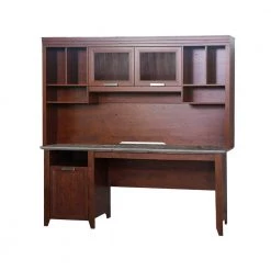 Kenneth 71 in. Rectangular Cherry and Gray Oak Wood 1-Drawer Writing Desk by SAINT BIRCH