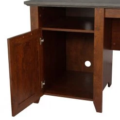 Kenneth 71 in. Rectangular Cherry and Gray Oak Wood 1-Drawer Writing Desk by SAINT BIRCH -Basicwise Online Shop cherry and gray oak saint birch writing desks sbsd12252389 77 1000