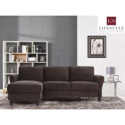 Wesley Coffee Microfiber 3-Seater L-Shaped Left-Facing Sectional Sofa with Rolled Arms by Lifestyle Solutions 13 Wesley Coffee Microfiber 3-Seater L-Shaped Left-Facing Sectional Sofa with Rolled Arms by Lifestyle Solutions -Basicwise Online Shop coffee lifestyle solutions sectional sofas wen sect cf ra 31 1000
